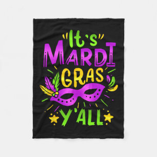 Cobertor De Velo Sua Máscara do Mardi Gras Yall Mardi Gras Party