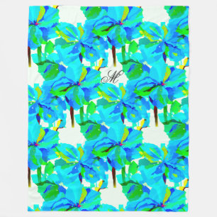 Cobertor De Velo Sublime Himalayan Poppy Aqua Green Padrão Floral
