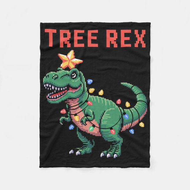 Cobertor De Velo Suéter de Natal Feio do Tree Rex Dinossauro  (Frente)