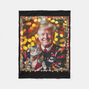 Cobertor De Velo Suéter engraçado de Natal de Trump para amantes de