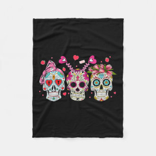 Cobertor De Velo Sugar Skull Amplia Dia de os namorados Casal Corre