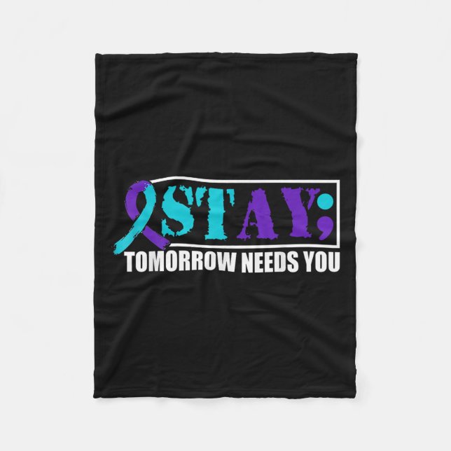 Cobertor De Velo Suicide Awareness Mental Health Tomorrow Semicolon (Frente)