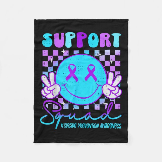 Cobertor De Velo Suicide Awareness Teal &amp; Purple Ribbon Suprt G (Frente)