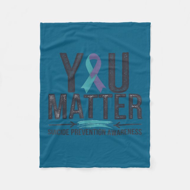 Cobertor De Velo Suicide Prevention Awareness Teal &amp; Purple Rib (Frente)