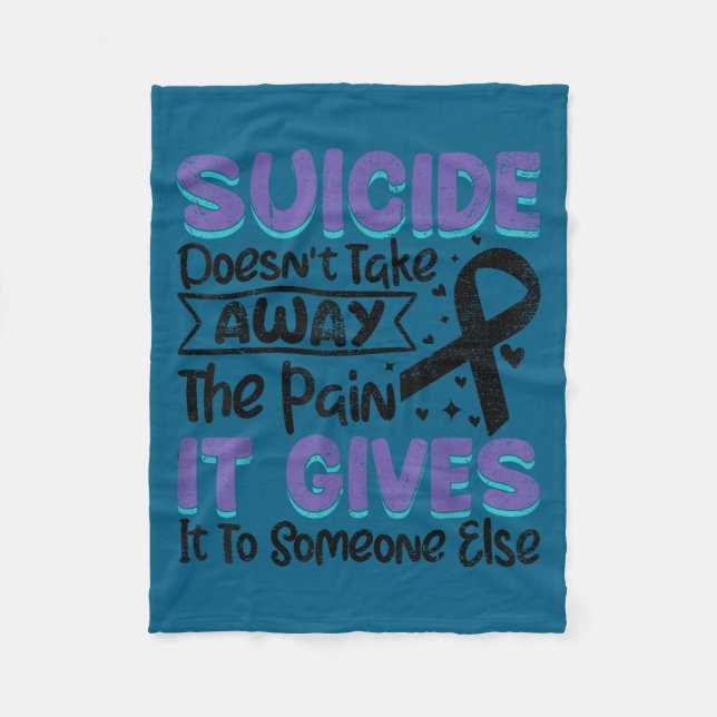 Cobertor De Velo Suicide Prevention Awareness Teal &amp; Purple Rib (Frente)