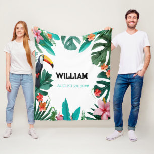 Cobertor De Velo Summer Floral Custom Name Nursery