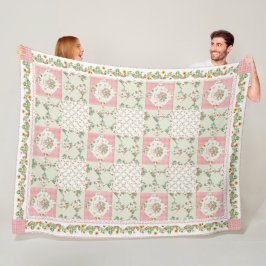 Cobertor De Velo Summer Strawberries Gingham Floral Girls Bedroom