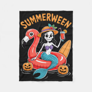 Cobertor De Velo Summerentre Mermaid Skeleton Beach Flamingo Hallow