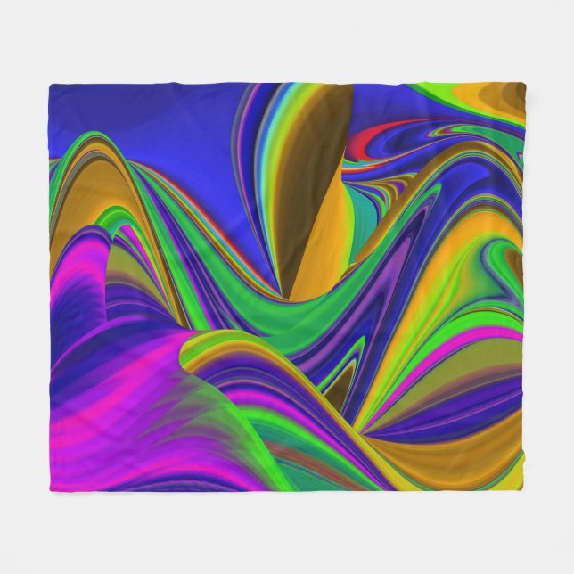 Cobertor De Velo Summerrainbow, Abstrato 3D Rainbowart (Frente (Horizontal))