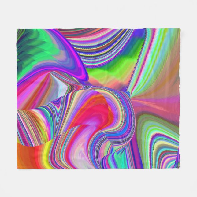 Cobertor De Velo Summerrainbow, Abstrato 3D Rainbowart (Frente (Horizontal))