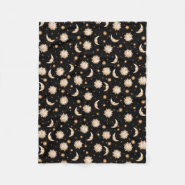 Cobertor De Velo Sun e lua no preto