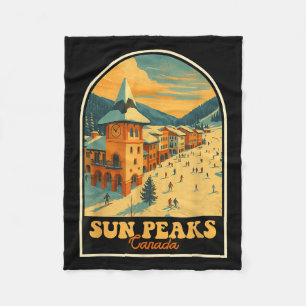Cobertor De Velo Sun Peaks Canada Vintage Design Retro Ski Village