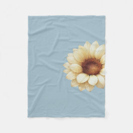 Cobertor De Velo Sunflower Dusty Blue Throw Blanket Vintage Floral