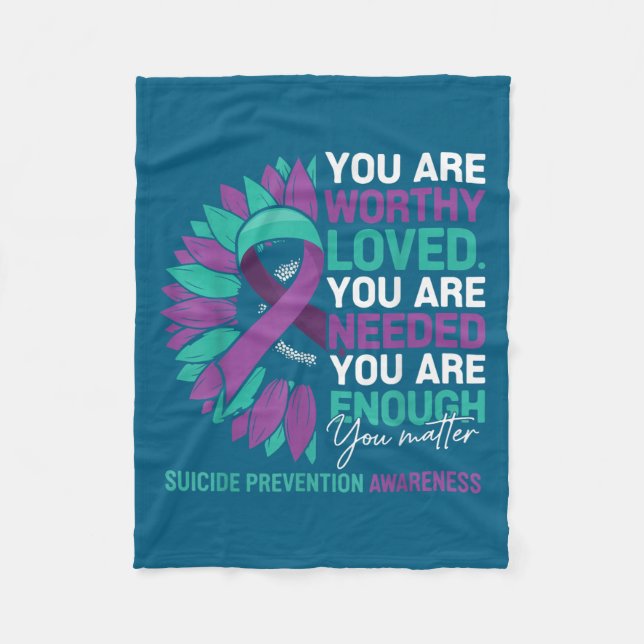Cobertor De Velo Sunflower Suicide Prevention Awareness Motivationa (Frente)