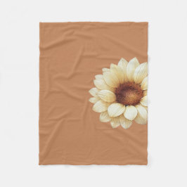 Cobertor De Velo Sunflower Terra Cotta Throw Blanket Vintage Floral