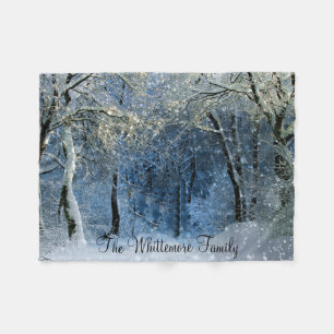 Cobertor De Velo Sunlight Snow Winter Forest Nome Fleece Blanket