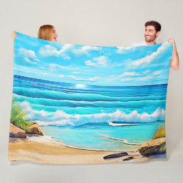 Cobertor De Velo Sunny Beach Waves Design