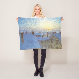 Cobertor De Velo Sunrise sobre os telhados (por Eugène Jansson)