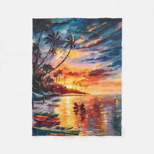 Cobertor De Velo Sunset Paradise Glow (Frente)