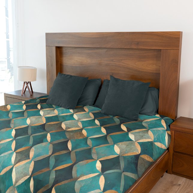 Cobertor De Velo Super Luxe Teal e Dourado (Criador carregado)