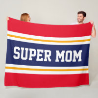 SUPER MÃE Listras Vermelhas Brancas e Azuis-Marinh