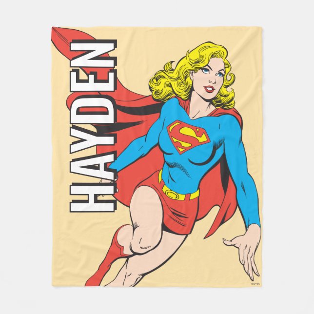 Cobertor De Velo Supergirl em Ação (Frente)