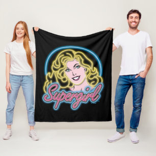 Cobertor De Velo Supergirl Retro Neon Lights Graphic