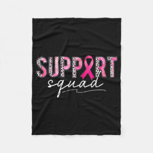 Cobertor De Velo Suportar Cancer De Fita-Leopardo Rosa-Quadrado