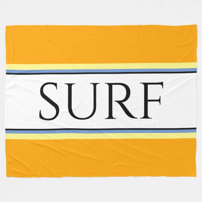 Cobertor De Velo SURF Diversão Ouro Amarelo Blue Racing Stripes (Frente (Horizontal))