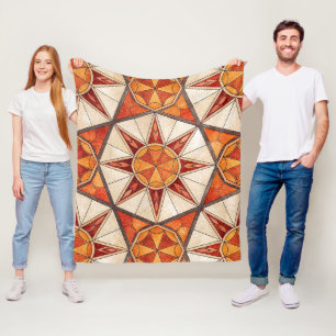 Cobertor De Velo Surto de Estrela Vermelho e Laranja - Mosaico Geom