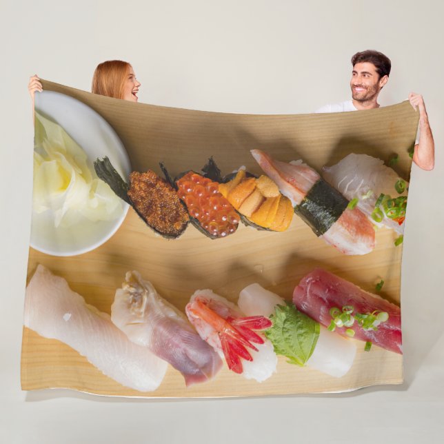 Cobertor De Velo Sushi Symphony – Cozy Fleece Blanket (In Situ)