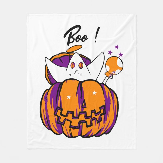 Cobertor De Velo Susto de Halloween                     (Frente)