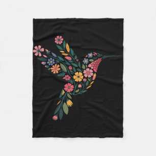 Cobertor De Velo Sutil Anti Trump Floral Hummingbird Mensagem Ocult