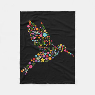 Cobertor De Velo Sutil Anti Trump Floral Hummingbird Mensagem Ocult