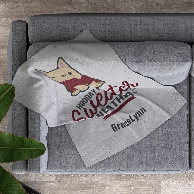 Cobertor De Velo Sweater Weather French Buldog (Criador carregado)