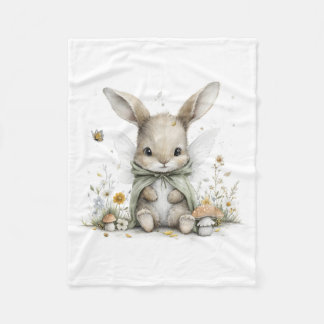Cobertor De Velo Sweet watercolour fairy bunny illustration