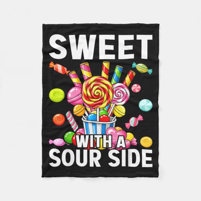 Cobertor De Velo Sweet With A Sour Side Funny Candy Patch Delicious (Frente)