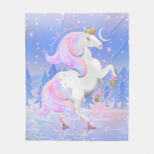 Cobertor De Velo Sweets Frozen Lake Blue Unicorn Princess