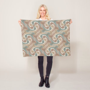 Cobertor De Velo Swirling Hares Tesselation Brown Blanket 6