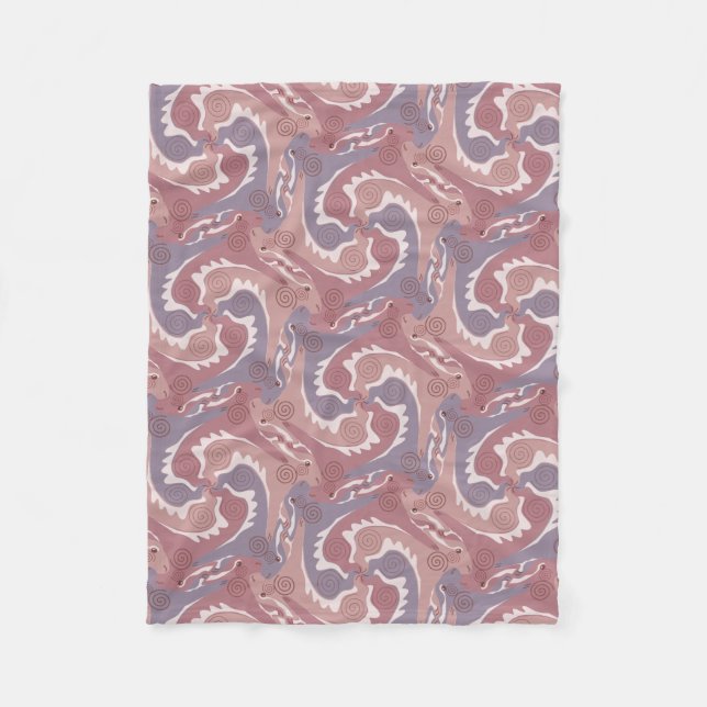 Cobertor De Velo Swirling Hares Tesselation soft Purple Blanket 2 (Frente)