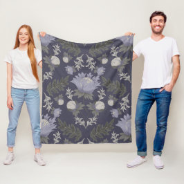 Cobertor De Velo Symmetrical dark purple floral pattern