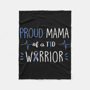 Cobertor De Velo T1d Orgulhosa Mama Diabetes Consciência Blue Ribbo