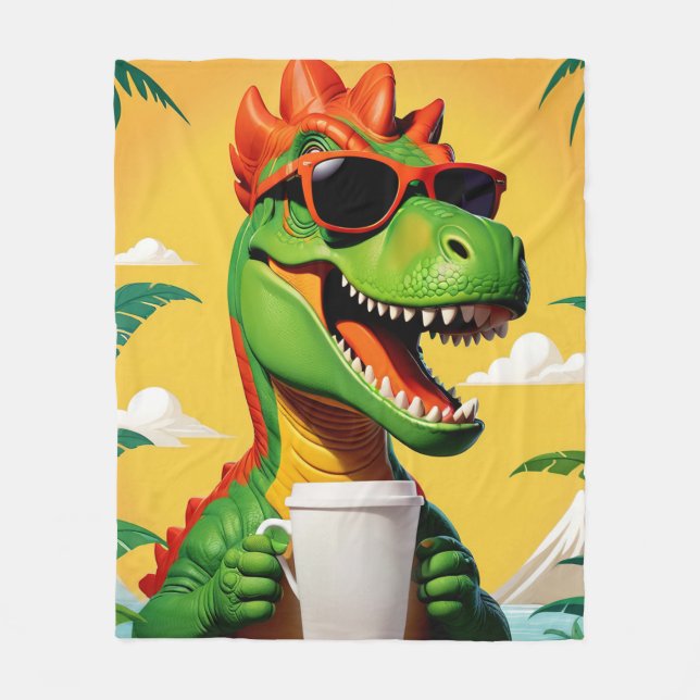 Cobertor De Velo T-Rex Dinossaur Engraçado (Frente)