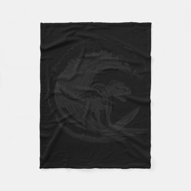 Cobertor De Velo T-rex Dinossauro Surfe Surfar Prancha de Surfe Sur (Frente)