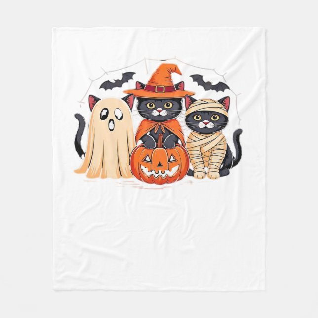 Cobertor De Velo T-Shirt_1 Clássico Ghost Pumpkin do Halloween (Frente)