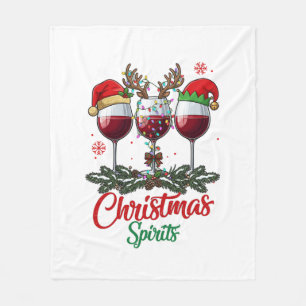Cobertor De Velo Taças de Vinho Espíritos de Natal Rena Galhadas Pi