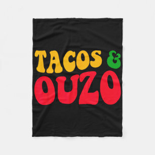 Cobertor De Velo Tacos E Ouzo Retro Divertido Grego Páscoa Cinco De