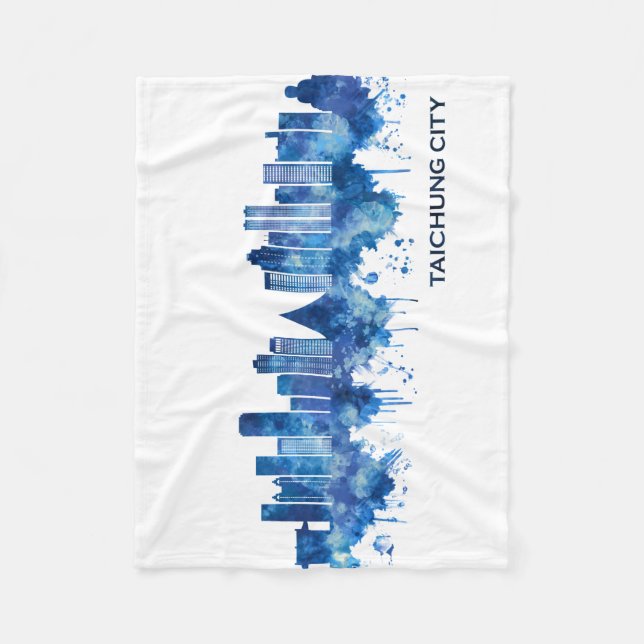 Cobertor De Velo Taichung City Taiwan Skyline Blue (Frente)