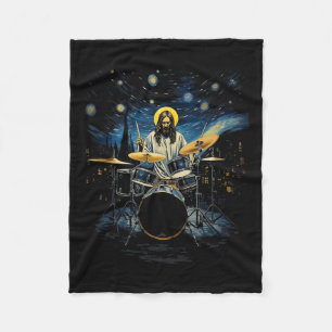 Cobertor De Velo Tambor Kit Percussionista Drummer Van Gogh Jesus T