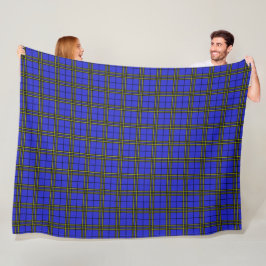 Cobertor De Velo Tartan Amarelo Azul